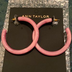 Brand New With Tags Ann Taylor Lavender Tortoise Large Hoops